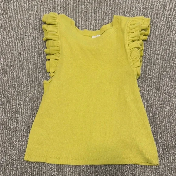 Ruffled Sleeve Maeve Green Top - Picture 1 of 3